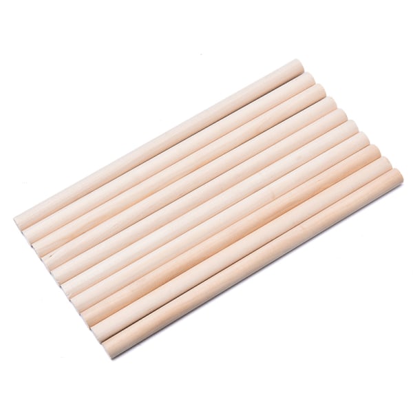 10 st naturligt trä rundstavar räknepinnar Dowel DIY Build Wood color 10*200mm