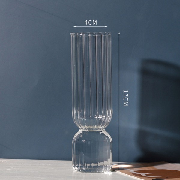 Nordic Glass Vase Små Glass Vaser Blomsteroppsats Hjem Gla Transparent 17*4cm