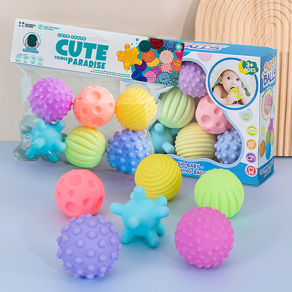 6 st babyleksak sensoriska bollar barn texturerad handberöringsboll S A2