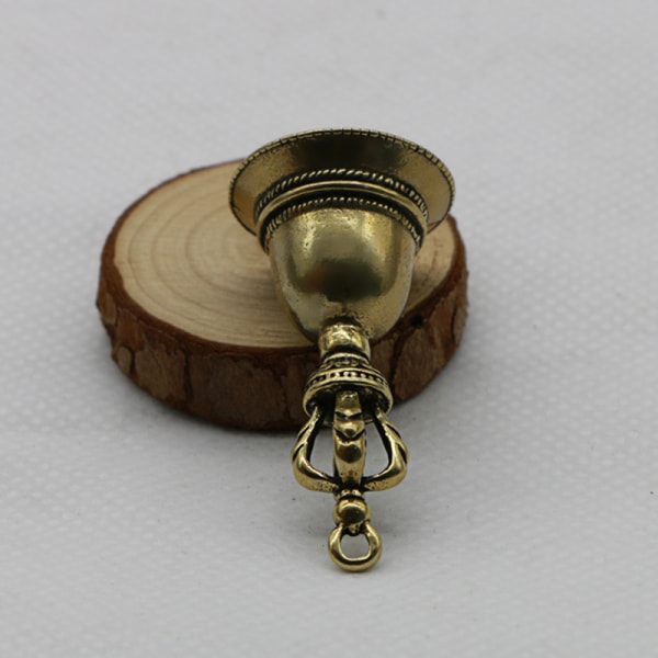 Messing Håndværk trykstøbt Drop Wind Bell Tibetansk bronzeklokke Brown 5*2*2cm