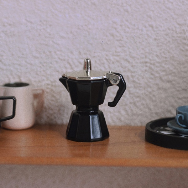 Miniature Scene Legetøjssimulering Mini Kaffekande Dukkehuskaffe Black ONESIZE