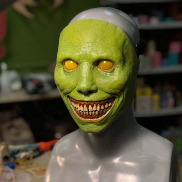 Uhyggelig Halloween-maske Smilende dæmoner Horror-ansigt maskerer det onde green A2