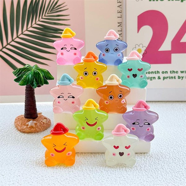 10 stk./pose Luminous Stjerne Bil Ornamenter Dukkehus Legetøj Dukker Hjem 10PCS