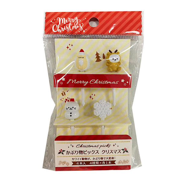 Christmas Creative Cartoon Frugtgaffel Plast Lille Gaffel Sød White A