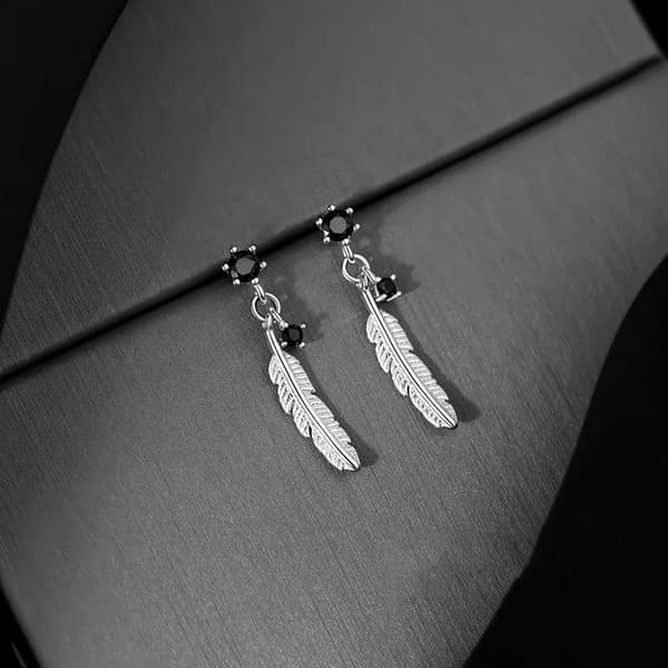 Enkel legering lange vinge ørestikker temperament vinger øreringe tilbehør Silver