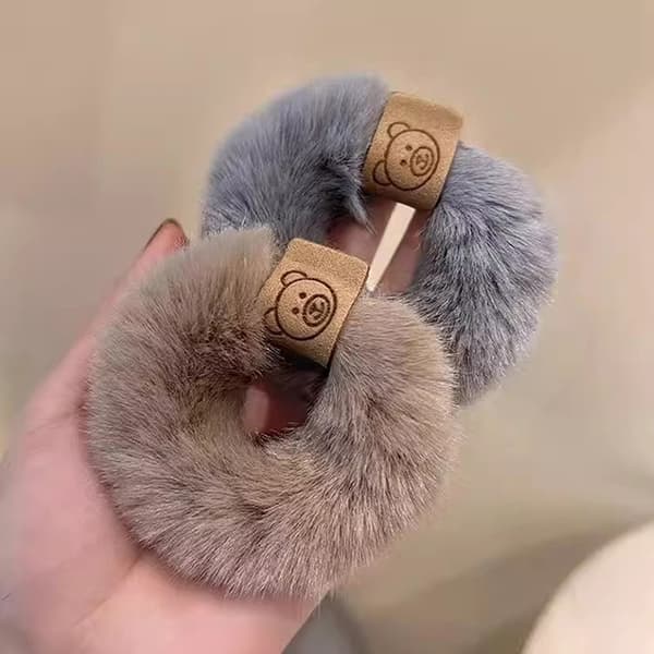 Efterår og vinter plys bamse håndklæde ring hårelastik og stil A1