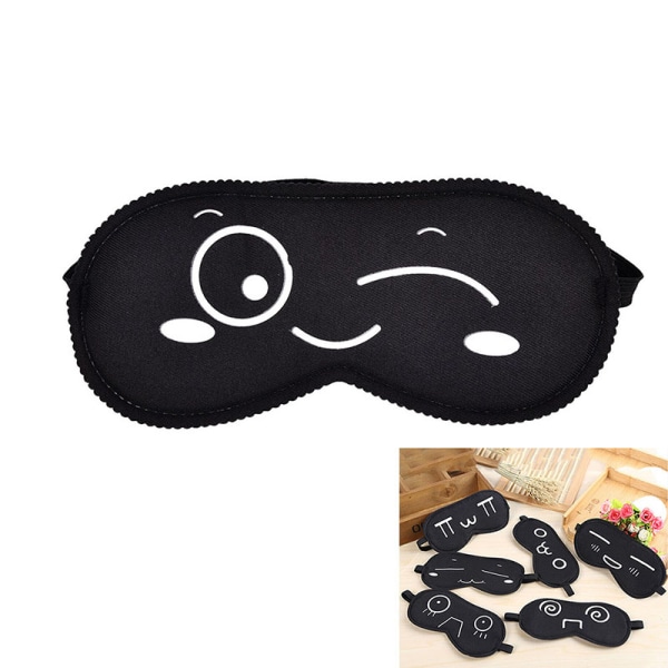 6kpl Uusi Pure Silk Sleep Eye Eye Mask pehmustettu Cover Travel Rela Black one size