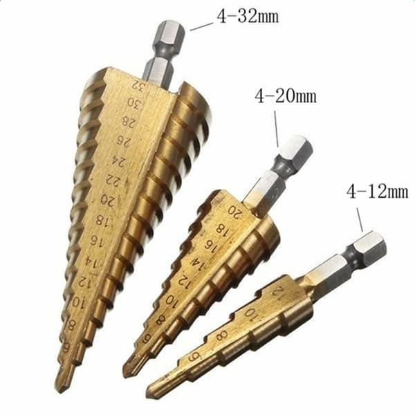 3/5 stk HSS Cobalt Multiple Hul 50 Størrelser Step Drill Bit Set Too Yellow 3PCS