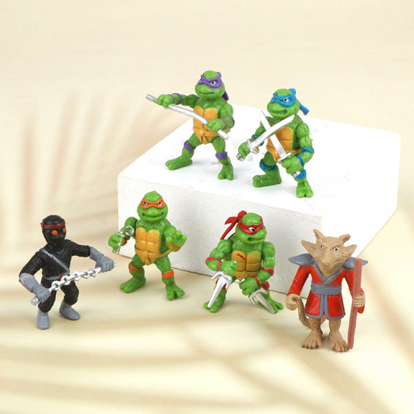 6 Stk Teenage Mutant Turtle Anime Figurer Model Dukkehus Dukke Color one size