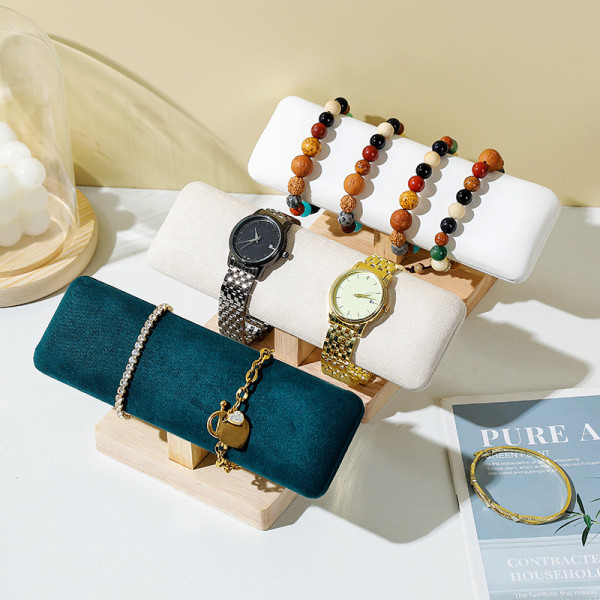 1 stk træ ure display stande base ur halskæde armbånd C one size