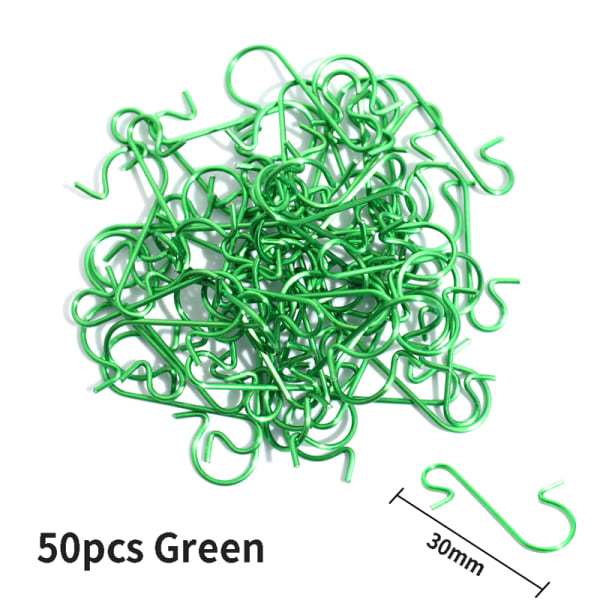 50stk julepynt Metall S-formede krokholdere jul Green 30mm