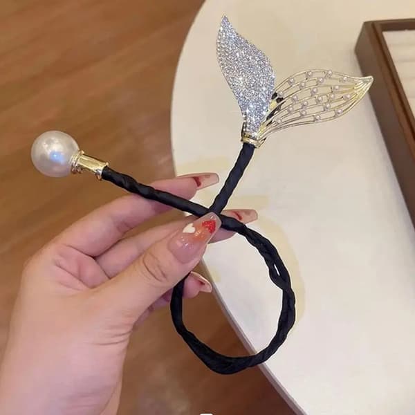 Hvalhale Rhinestone Blomst Hårklips Hår Bun Maker Bundle Ha I