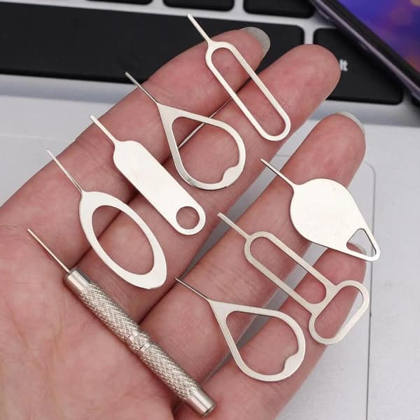 16 delar SIM-kortutmatningsstift Universal mobiltelefon stål SIM 16PCS