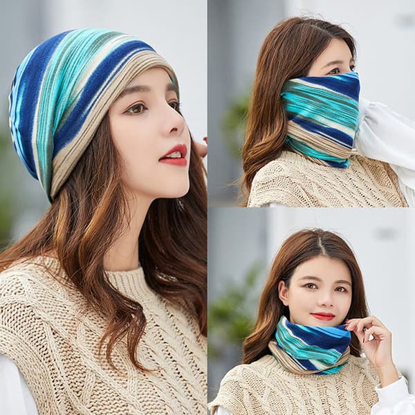 Nytt mode kvinnor Mjuk hatt Vår Höst Varma mössor utomhus C Blue onesize