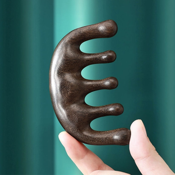 1 st Meridian massagekam femtands handtagslös träspets C Black onesize