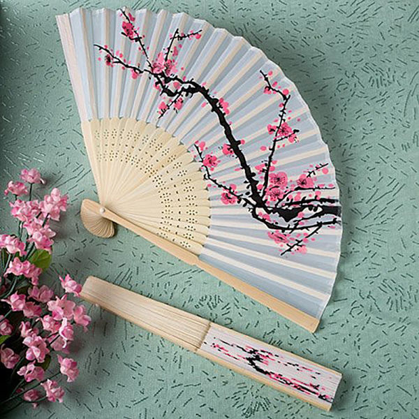 Cherry Blossom Fans Bröllopsfavor Present Party Reception Delicat