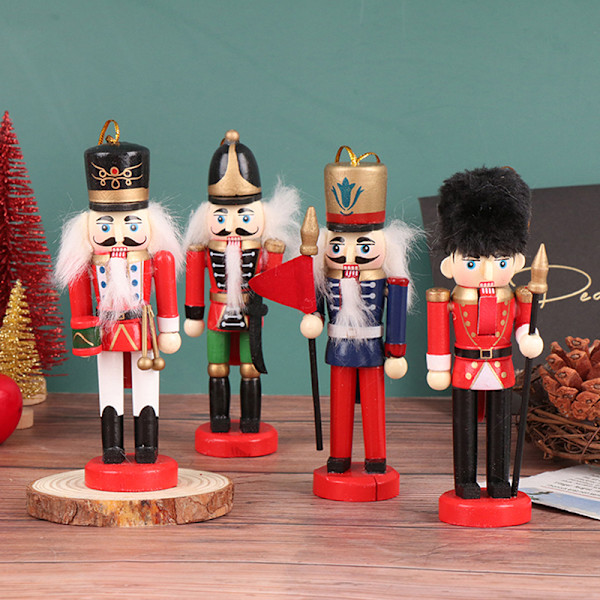 1st 13CM Nötknäppare Puppet Soldat Juldekor hänge Hem Random Color 1Pc