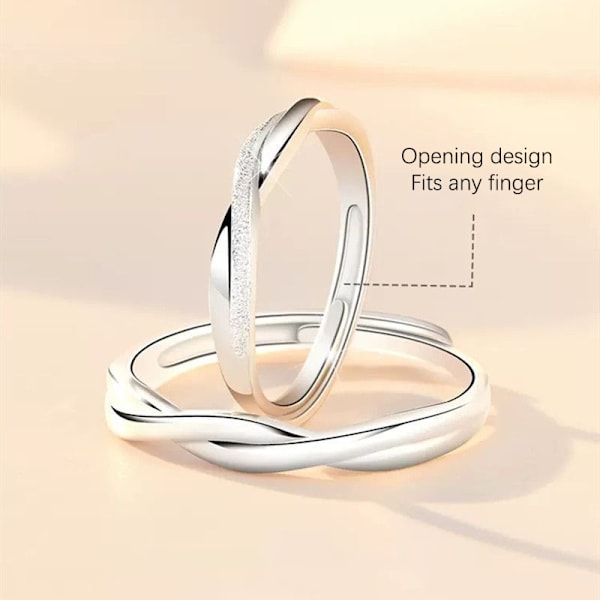 Mode parringar Set Silver Färg Enkel öppning Justerbar A One size