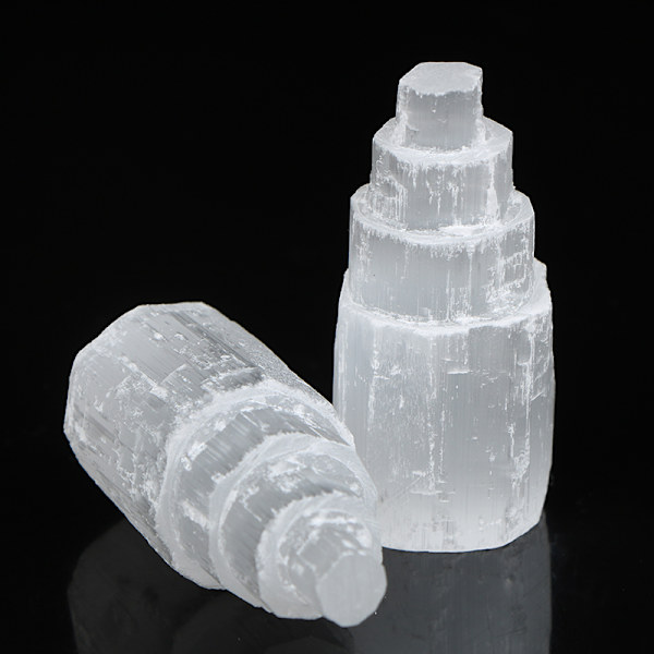 Naturlig Selenit Lampe Hvide Ædelstene Ice Berg Udskåret Lampe Crys White Onesize