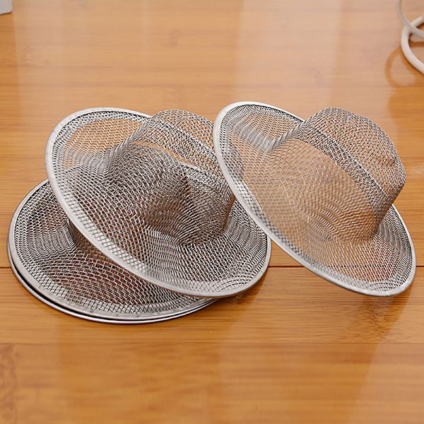 2 stk. Baderomsavløpsfilter i rustfritt stål Dusj Hårfangere Silver 9CM