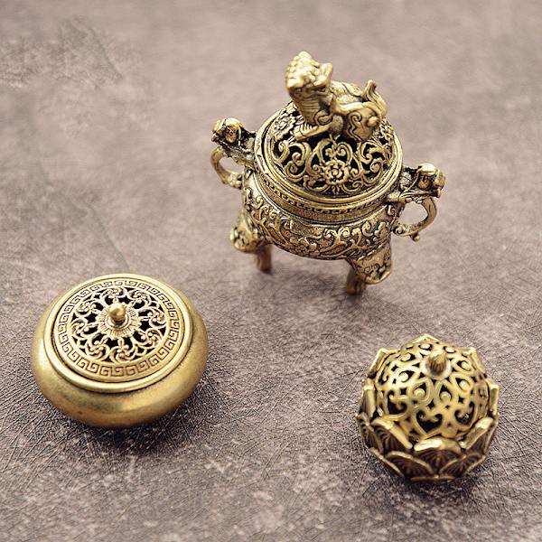 Brass Pocket Lotus Jiuding Suitsukepoltin Ontto Suitsuke Mini I Brown A2