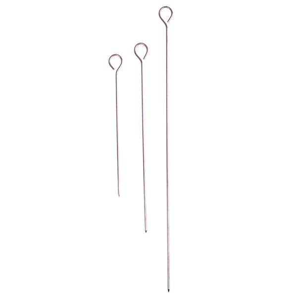 10 stk kødgås Runde stegte spydstave rustfrit stål BBQ Silver S:15cm