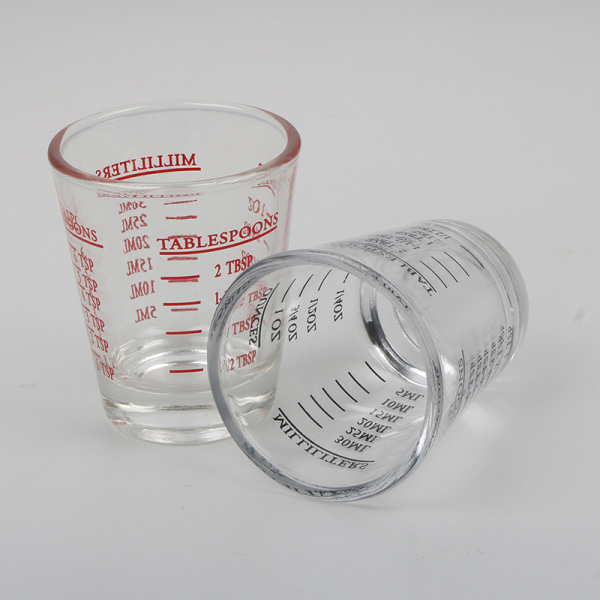 1 kpl 30 ml lasimittakuppi, jossa Scale Shot Glass -nestelasi Black 30ml