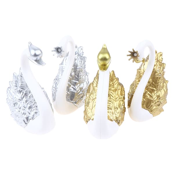 2 st svanmodellfigur svan tårttopp dessert bakdekor Gold