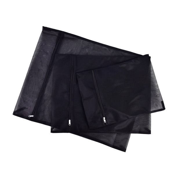Kläder Tvätthinna Tvättpåse med dragkedja Nylon Mesh Nätbh Black M