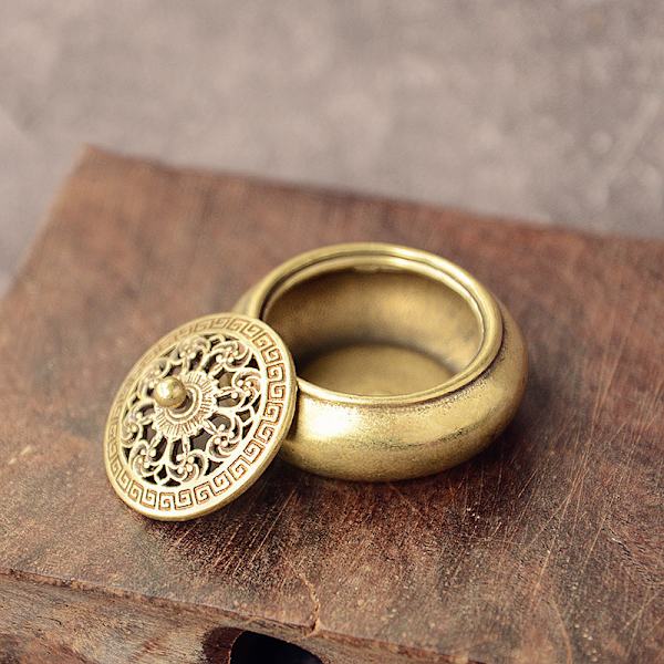 Brass Pocket Lotus Jiuding Suitsukepoltin Ontto Suitsuke Mini I Brown A2