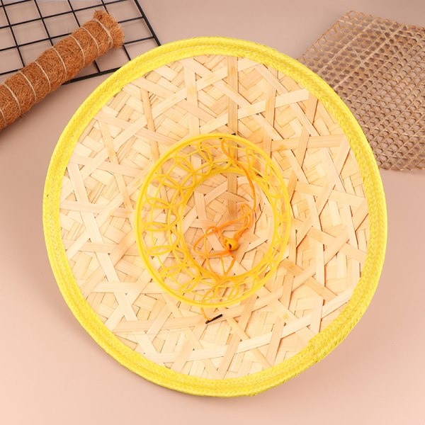 Retro Bamboo Rattan Fisherman Hat Håndlavet vævet halmspand A