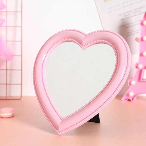 Web kjendis kosmetisk speil dekorativt speil jente hjerte Stud Pink One size