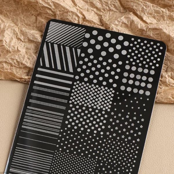 Prik- og stribelinjer Neglekunst Stamping Plade Rustfrit Stål Negle Te one size