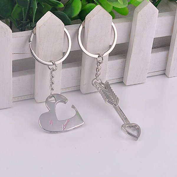 1 Pari Muoti Heart Arrow Avaimenperä Avaimenperä Romanttinen Couples Key