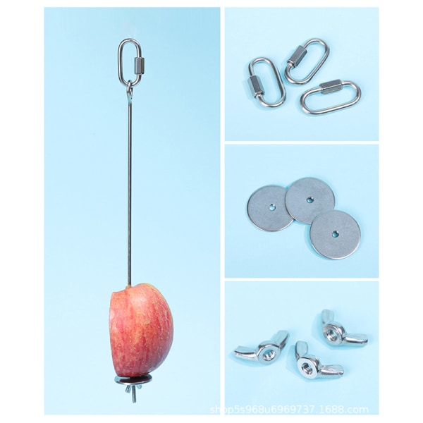 Pet papegøje rustfrit stål foder majs gaffel legetøj kylling holder S