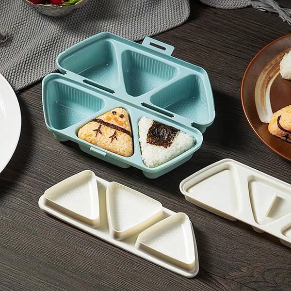 Triangle Sushi Mold Press Triangle Rice Ball Makers Mold Bento Beige Onesize