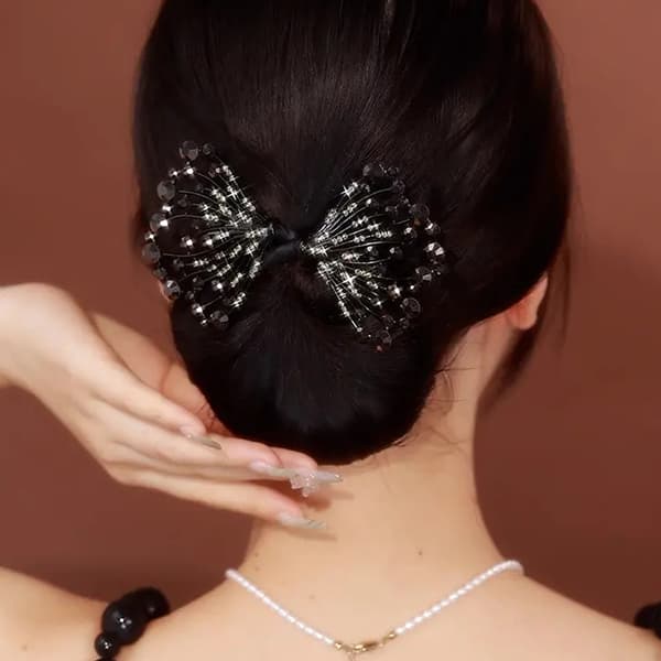 Hvalhale Rhinestone Blomst Hårklips Hår Bun Maker Bundle Ha I