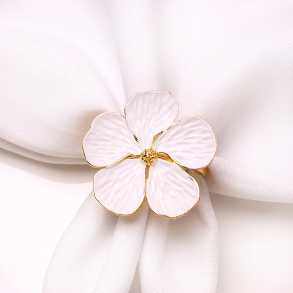 Bröllop enkel plommon servett servett 5 kronblad lucky flower servett Gold 1pcs