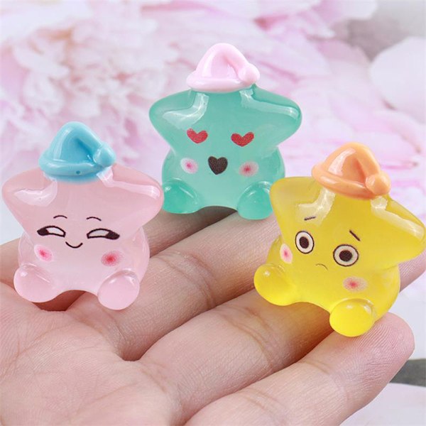 10 stk./pose Luminous Stjerne Bil Ornamenter Dukkehus Legetøj Dukker Hjem 10PCS