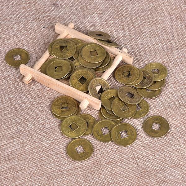 50 stk Tradisjonelle Feng Shui-mynter Fortune Lucky Wealth-smykker A 25mm
