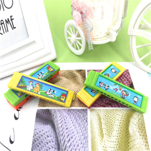 Børn e tegnefilm Plastic Harmonica Legetøj Sjov musikalsk tidlig uddannelse Random Color 3Pcs