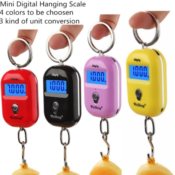 25kg/5g Mini Hook Scale Digitaalinen matkalaukkuvaaka Riippuva punnitus Red one size