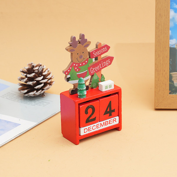Jul nedtelling kalender blokk gjenbrukbar & langvarig skrivebord Red