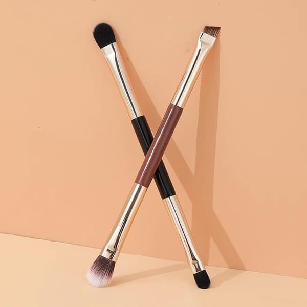 Dubbelsidig sminkborste 2-i-1 Highlight & Näskonturborste 2pcs