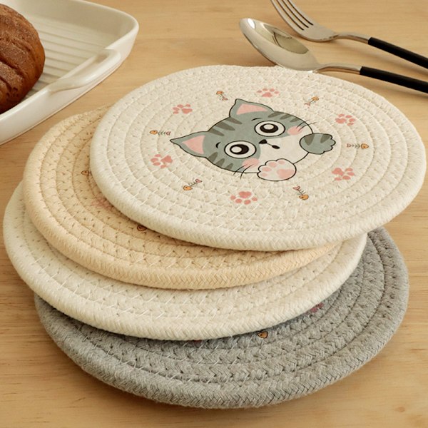 Bordplateisolasjon Dekkematte Kopp Skålmatte Hjemdekorasjon Dura Beige 12cm