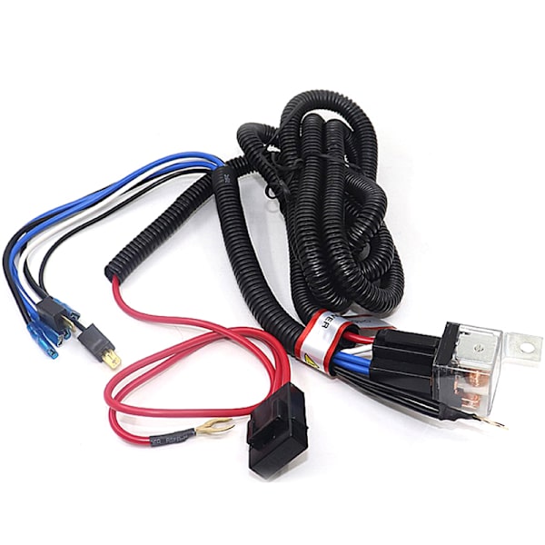 1 Set Elektrisk 12V Universal Bilhorn Kabelstamme Relay Kit M Black 1.2M