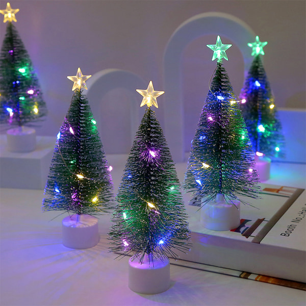 Lysende minijuletrær Vakre små kunstige jule-T A one size