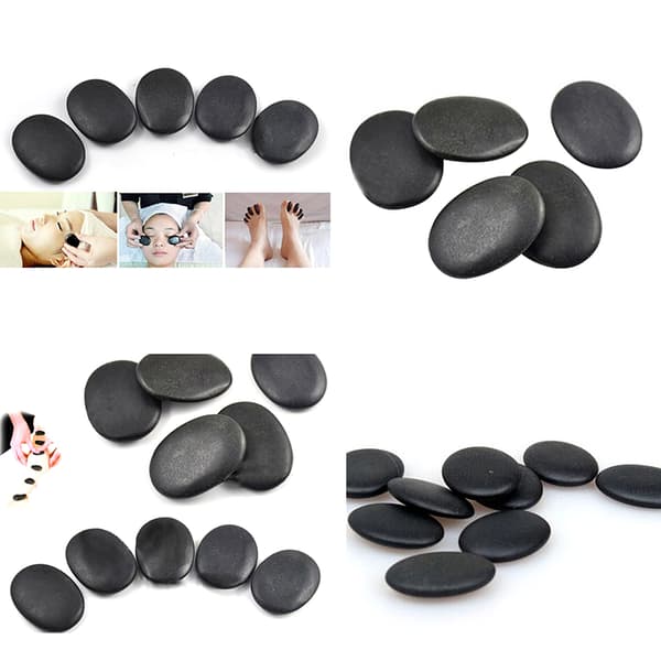 7 stk/sæt Hot Stone Massage Nyttige Basaltsten 3*4cm Størrelse Sort Black 7pcs