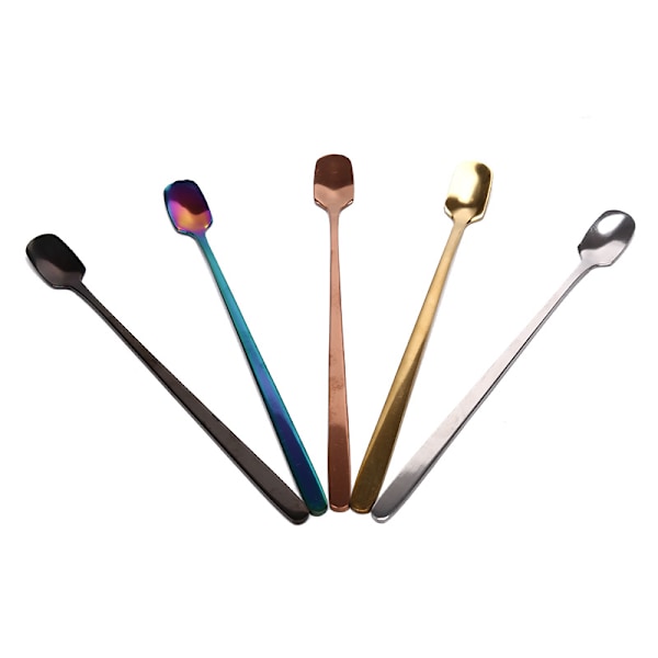 3 Stk Langt Håndtag Firkantet Hoved Kaffeske Rustfrit Stål Farve Silver 3Pcs