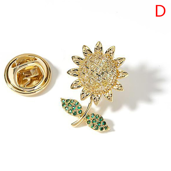 Bowknot Solsikke Rhinestone Crystal Broche Wedding Dress Up Bo color D